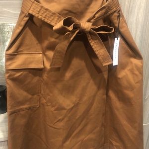 Brown Wrap Cargo Style Skirt